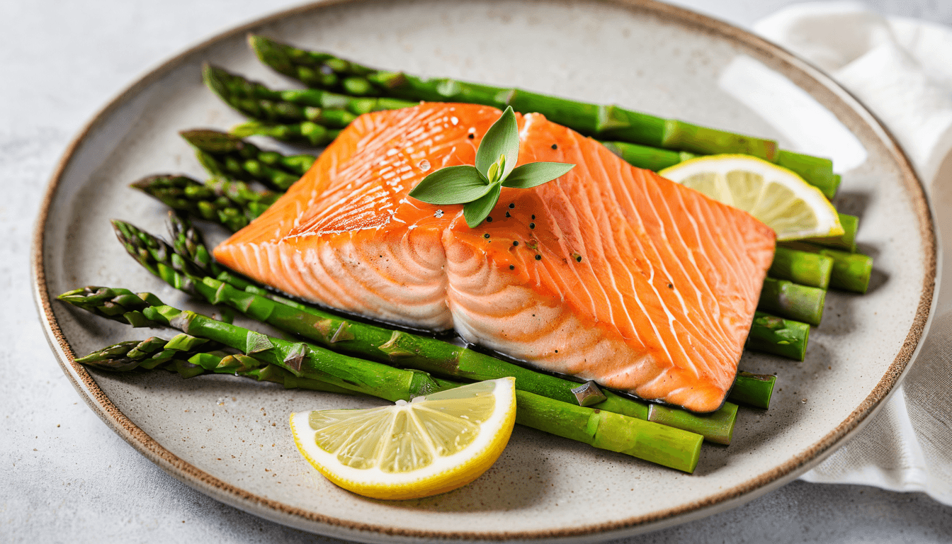 Grass-fed beef strips over greens with sliced avocado and vegetables