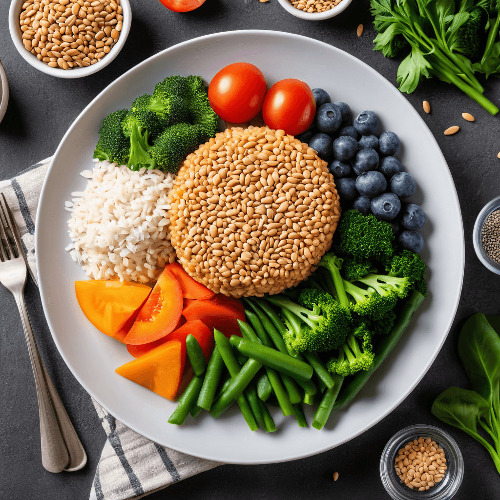 Balanced diabetes-friendly meal with controlled portions and blood sugar friendly foods