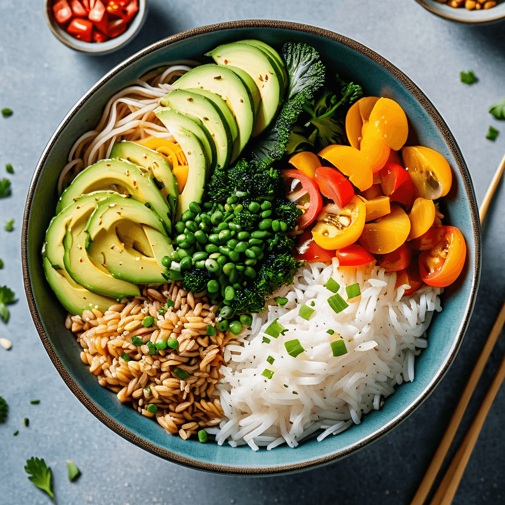 Nutritious gluten-free meal with safe grains and fresh ingredients on white plate