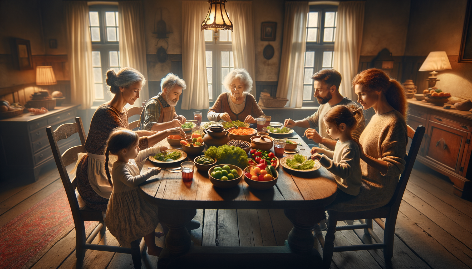 Happy family eating together showing meal planning success statistics
